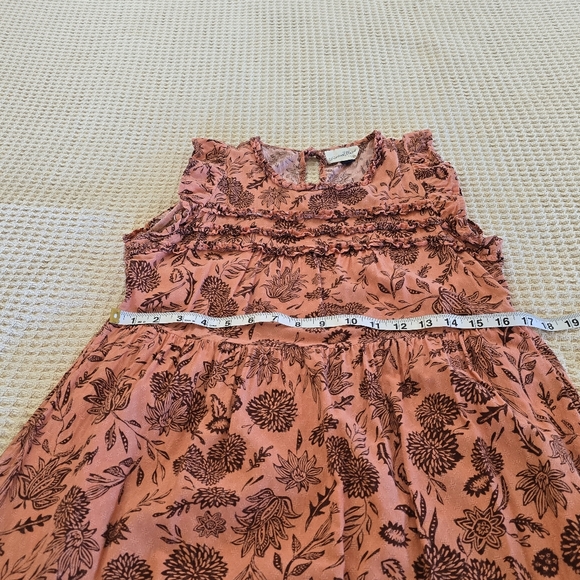 Universal Thread Coral and Brown Floral Ruffled Tiered Midi Sundress Size Small - Picture 8 of 12